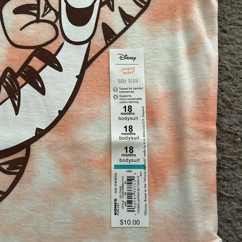 Disney Baby Jumping Beans Tigger bodysuit - Picture 2 of 4